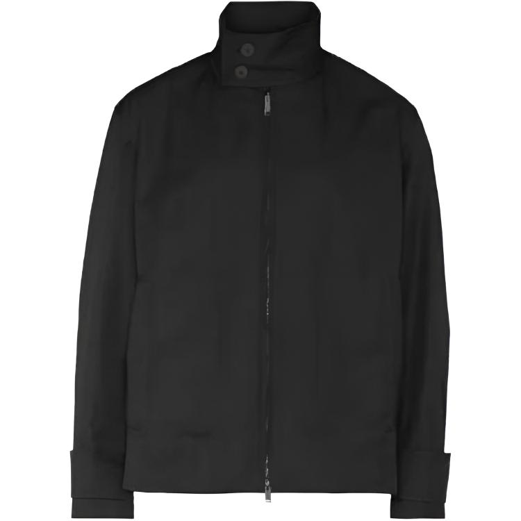 Burberry Solid Color Zip-Up Casual Jacket in Black 39409721