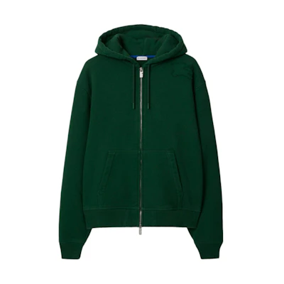 Burberry Solid Color Zip-Up Hoodie Ivy Green Casualwear. 80849811