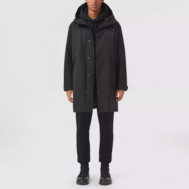 Burberry Solid Color Zip-Up Hoodie Jacket Black 80458771 圖 3