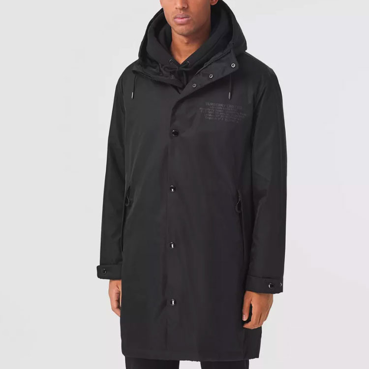 Burberry Solid Color Zip-Up Hoodie Jacket Black 80458771 圖 4