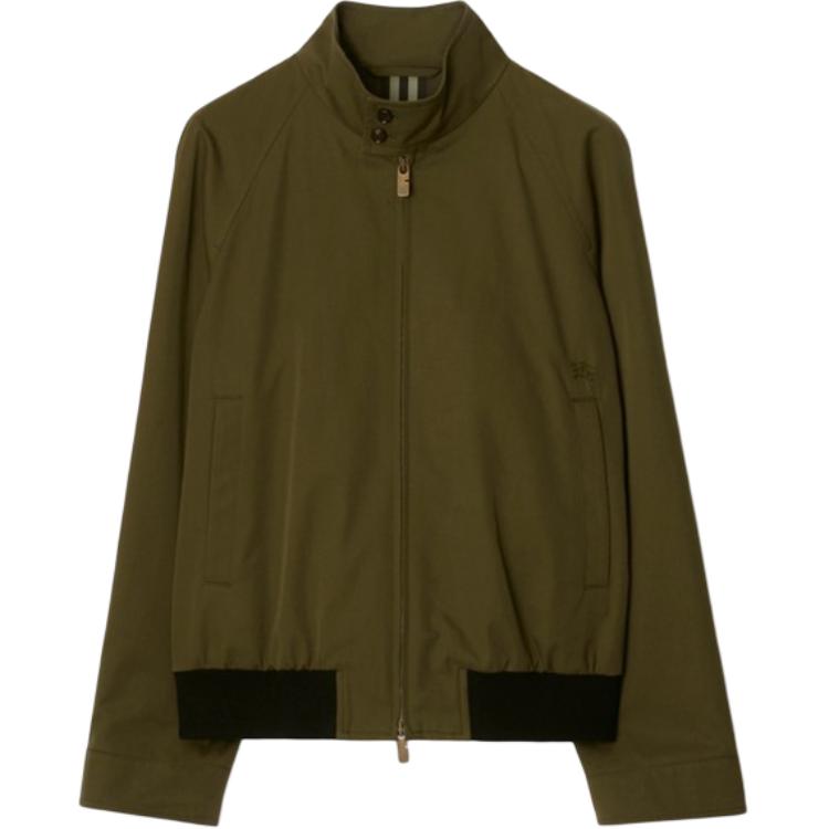 Burberry Solid Color Zip-Up Jacket in Trench Beige 80985091