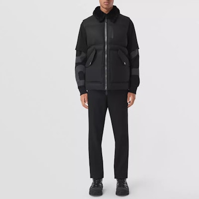 バーバリー 無地 ジップアップ ファー襟付き ノースリーブ ダウンベスト 80438291 Lookbook バーバリー 無地 ジップアップ ファー襟付き ノースリーブ ダウンベスト 80438291