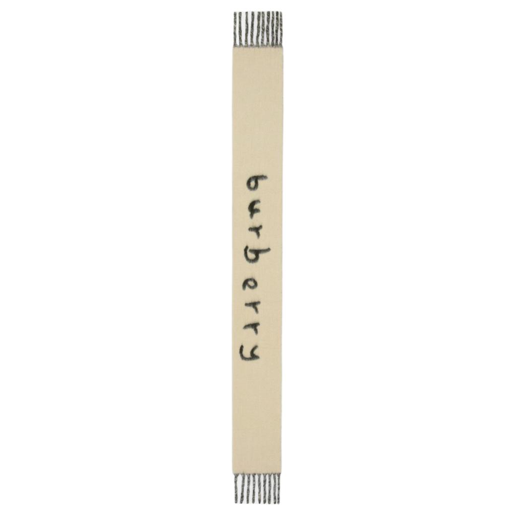 Burberry Solid Design Nylon Knit Scarf Unisex Couple Edition White. 80972131 圖 2