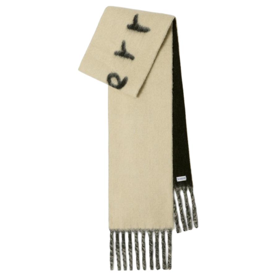 Burberry Solid Design Nylon Knit Scarf Unisex Couple Edition White. 80972131 圖 3