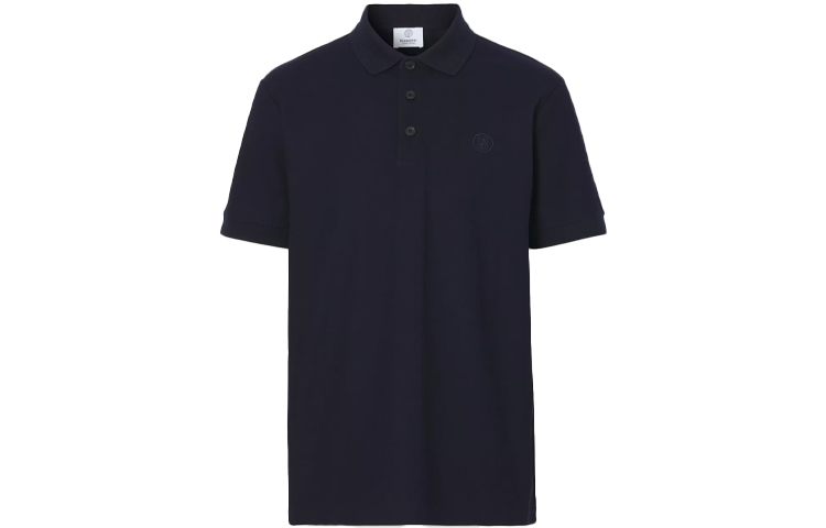 Burberry Solid Embroidered Logo Short-Sleeve Polo Shirt Coal Blue 80431241 圖 2