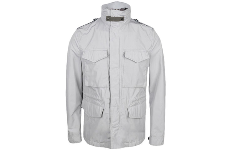 Burberry Solid High-Neck Zip Jacket in Silver Gray 39291931