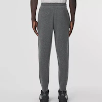 Shop Burberry Solid Letter Logo Jogger Sweatpants Dark Charcoal Gray 80507681
