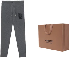 Purchase Burberry Solid Letter Logo Jogger Sweatpants Dark Charcoal Gray 80507681
