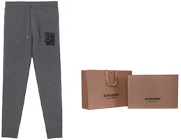 Details for Burberry Solid Letter Logo Jogger Sweatpants Dark Charcoal Gray 80507681