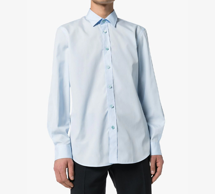 Burberry Solid Light Blue Long-Sleeve Shirt 80261541 圖 4