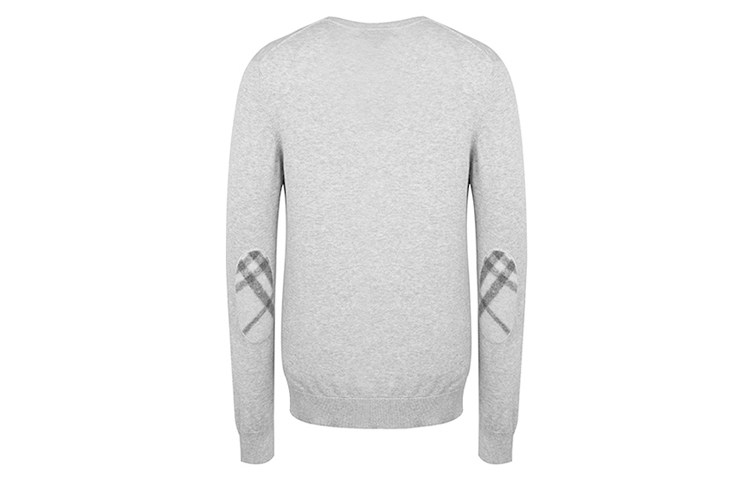 Lookbook 버버리 솔리드 연회색 캐시미어 크루넥 스웨터 40200431