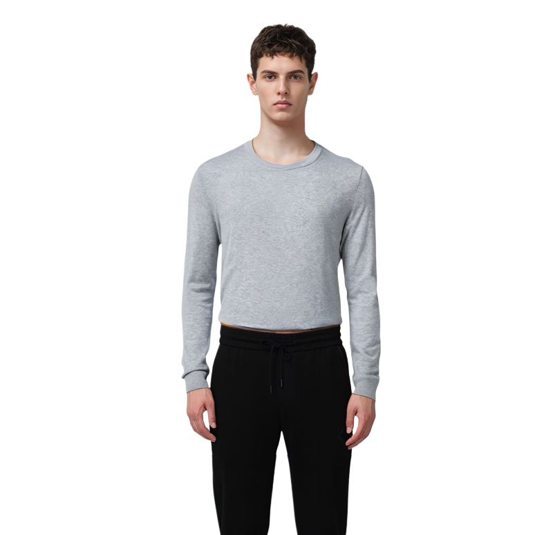 Shop 버버리 솔리드 연회색 캐시미어 크루넥 스웨터 40200431