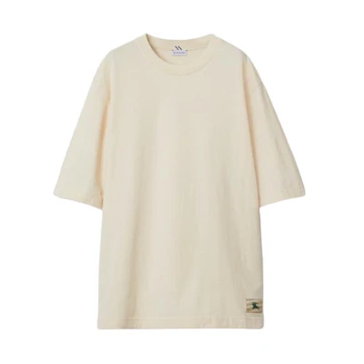 Burberry Solid Logo Patch Short Sleeve T-Shirt Men’s Off-White. 80808131
