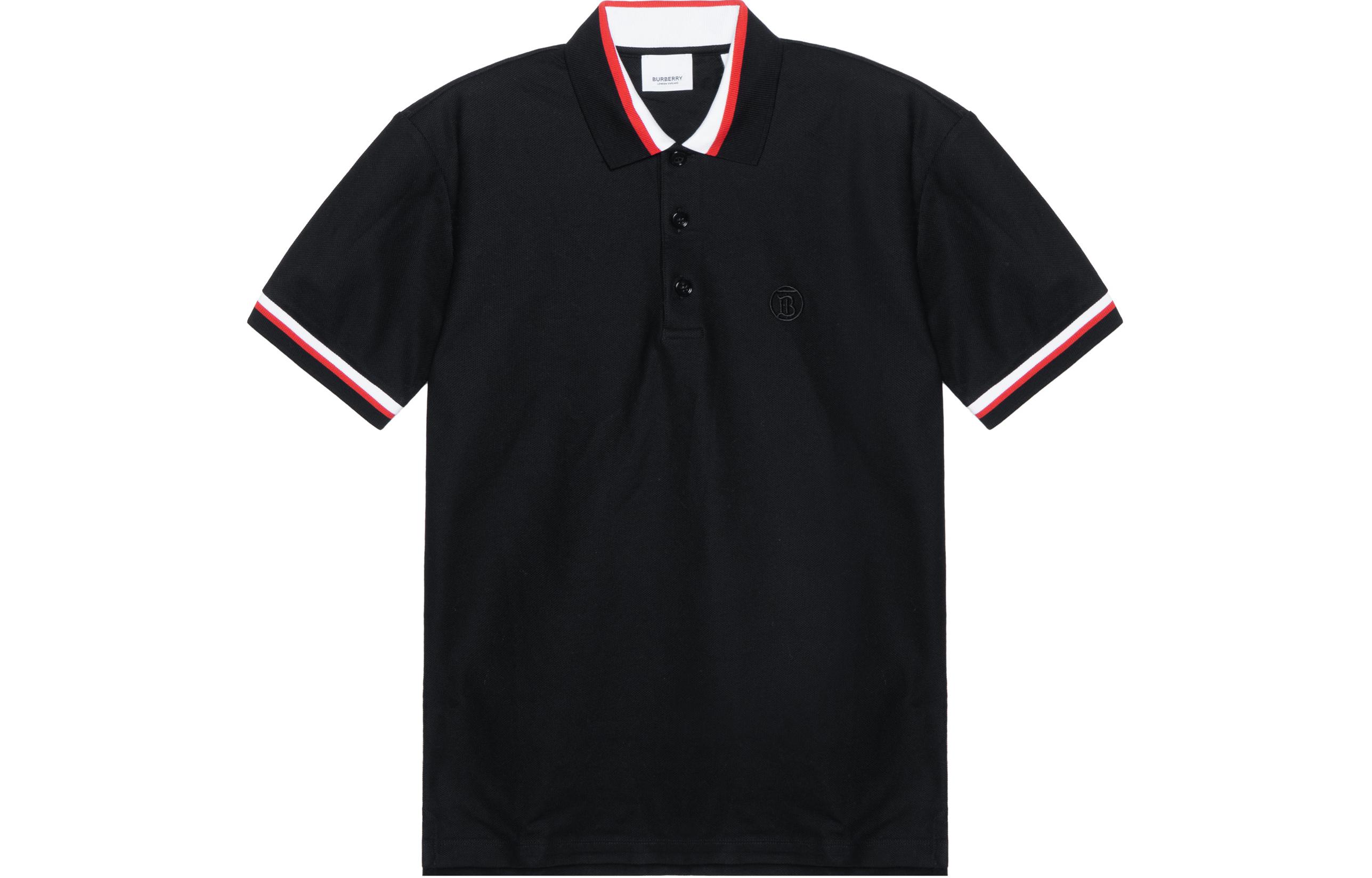 Burberry Solid Logo Polo Shirt Black 80480211