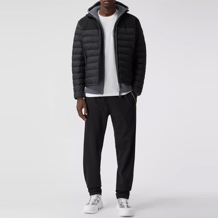 Burberry Solid Logo Warm Zip Puffer Jacket - Black Gift for Boyfriend 80337021 圖 4