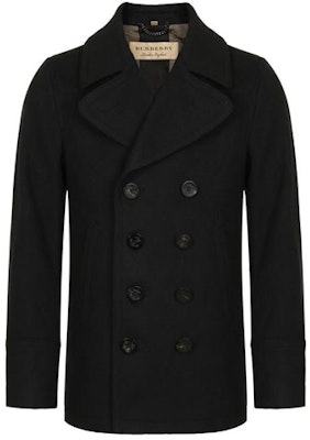 Burberry Solid Navy Blue Double-breasted Coat 80045891 Buy Burberry Solid Navy Blue Double-breasted Coat 80045891