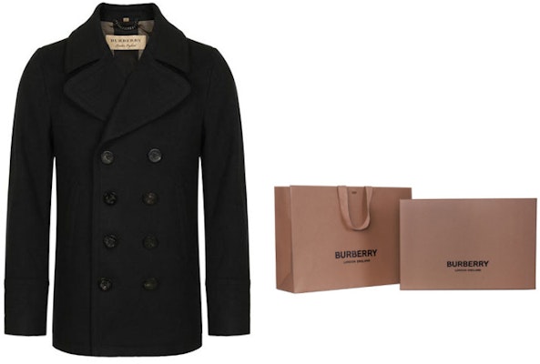 Burberry Solid Navy Blue Double-breasted Coat 80045891 Sizing Burberry Solid Navy Blue Double-breasted Coat 80045891