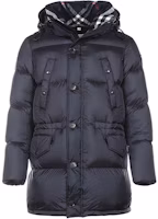 Burberry Solid Navy Blue Hooded Down Jacket 80188261 Burberry Solid Navy Blue Hooded Down Jacket 80188261