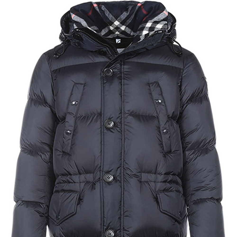 Burberry Solid Navy Blue Hooded Down Jacket 80188261 圖 6