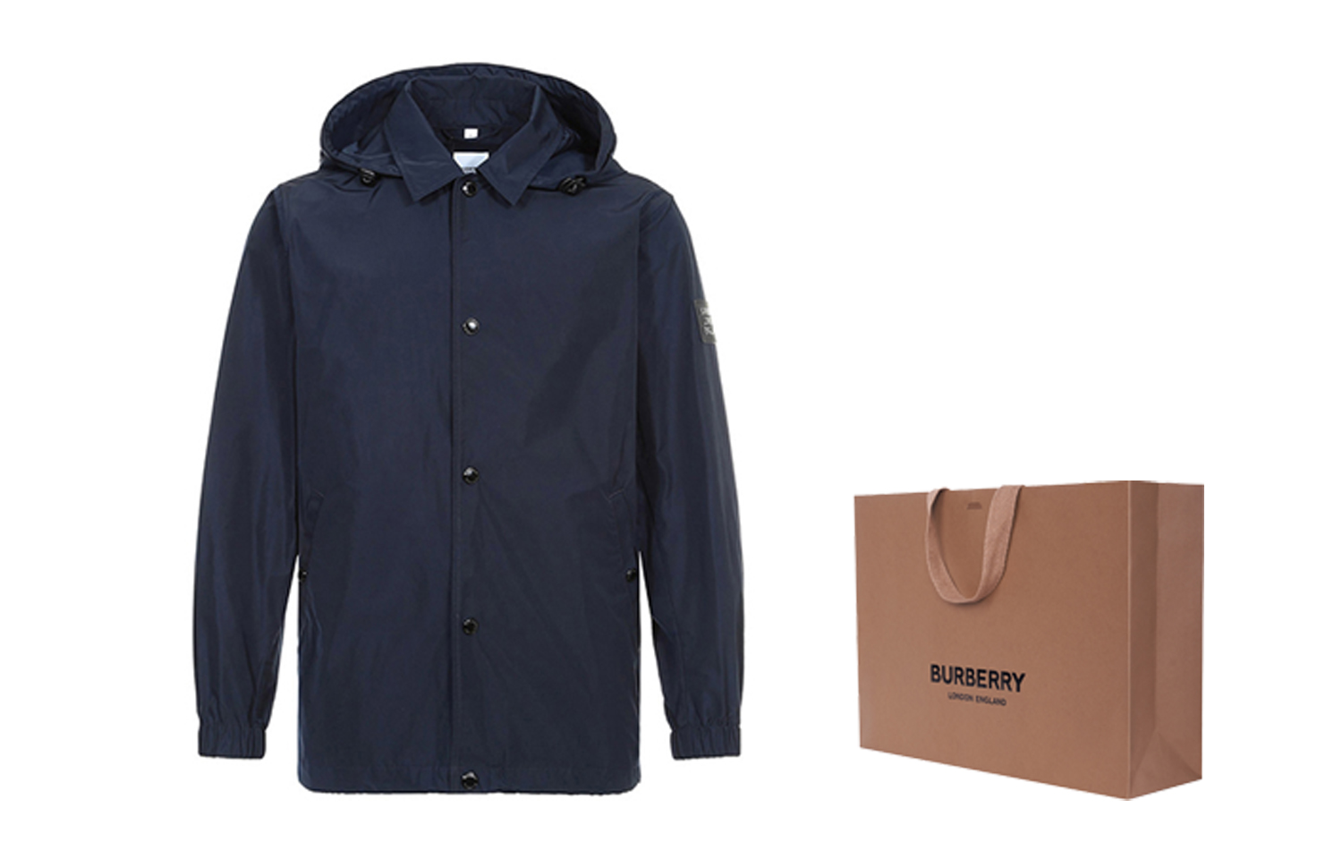 Burberry Solid Navy Blue Hooded Jacket 80157501 圖 7