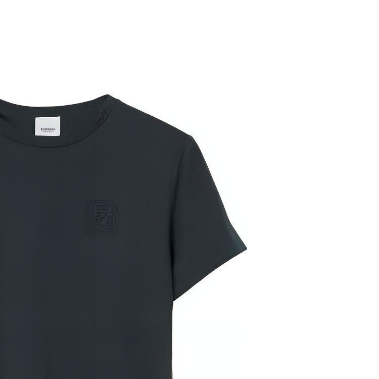 Lookbook Burberry Kaos Crewneck Logo Navy Biru Solid. 80695351