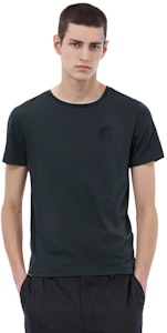 バーバリー ソリッドネイビーブルー ロゴプリント クルーネック Tシャツ 80695351 Shop バーバリー ソリッドネイビーブルー ロゴプリント クルーネック Tシャツ 80695351