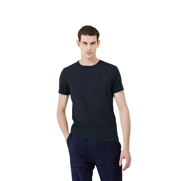 Details for Burberry Kaos Crewneck Logo Navy Biru Solid. 80695351