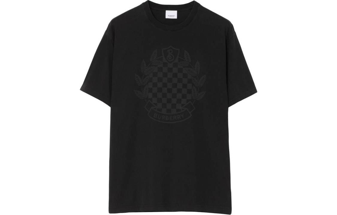 Burberry Solid Print Crew Neck Straight-Cut T-Shirt FW23  Black 80711741