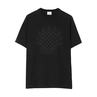 Burberry Solid Print Crew Neck Straight-Cut T-Shirt FW23 Black 80711741