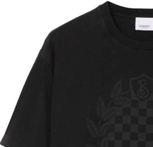 Burberry Solid Print Baju-T Leher Bulat Potongan Lurus FW23 Hitam 80711741 Sizing Burberry Solid Print Baju-T Leher Bulat Potongan Lurus FW23 Hitam 80711741
