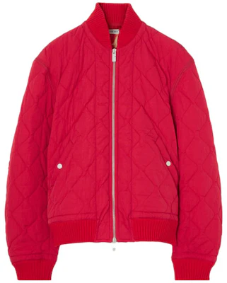 Burberry 紅色立領拉鍊菱格紋夾克外套 80838501 Buy Burberry 紅色立領拉鍊菱格紋夾克外套 80838501