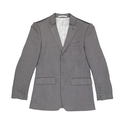 Burberry Solid Single-Breasted Collared Long Sleeve Jacket Grey 45592531