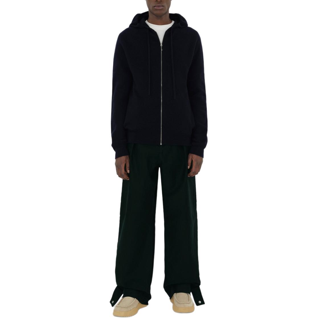 Shop バーバリー メンズ ソリッド ジップアップ フーディ ジャケット ミッドナイトブルー 80928041