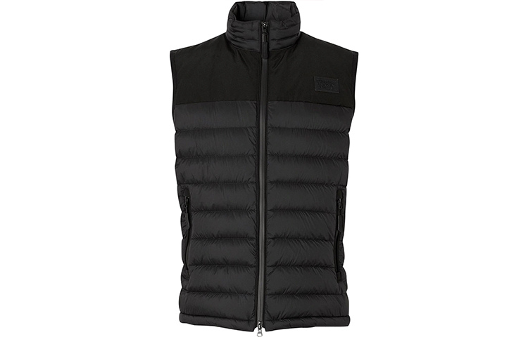 Burberry Solid Zip-Up Sleeveless Down Vest Black 80343171