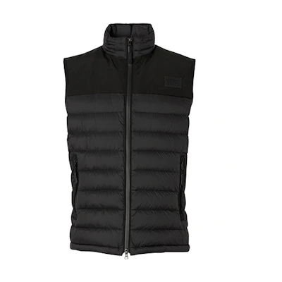 Burberry Solid Zip-Up Sleeveless Down Vest Black 80343171