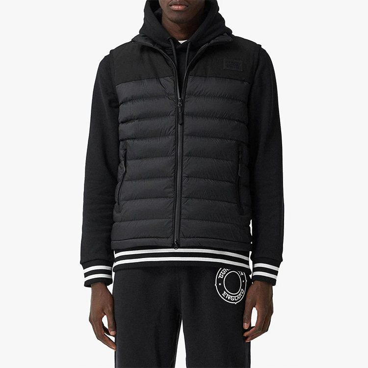 Details for バーバリー ソリッド ジップアップ ノースリーブ ダウンベスト ブラック 80343171