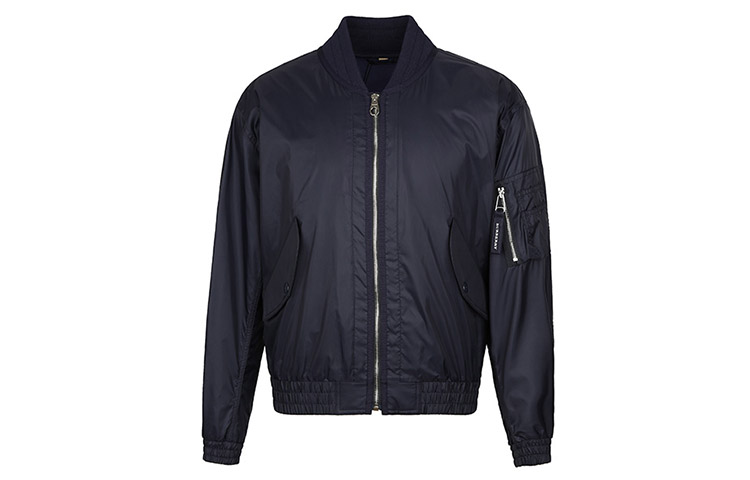 Burberry Solid Zipper Casual Jacket Navy Blue 80010951