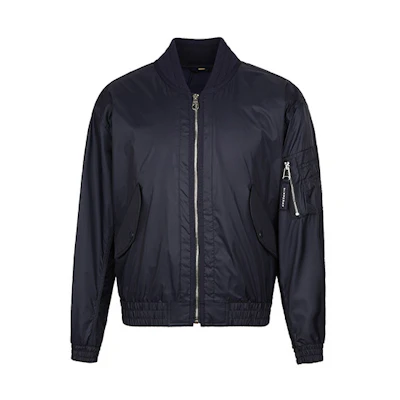Burberry Solid Zipper Casual Jacket Navy Blue 80010951