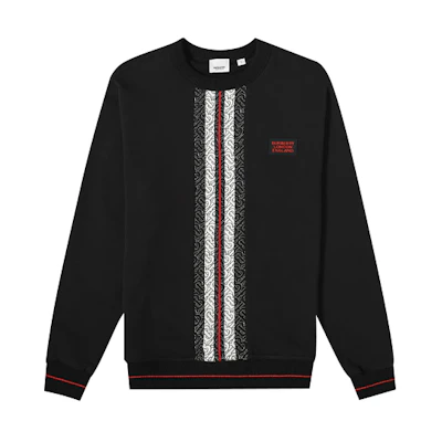 Burberry SS20 Black Sweatshirt with Striped Logo Print 80269391