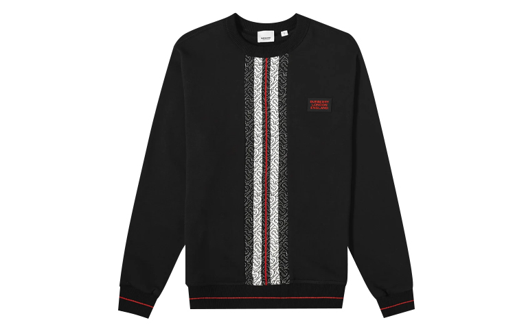 Burberry SS20 Black Sweatshirt with Striped Logo Print 80269391 圖 2