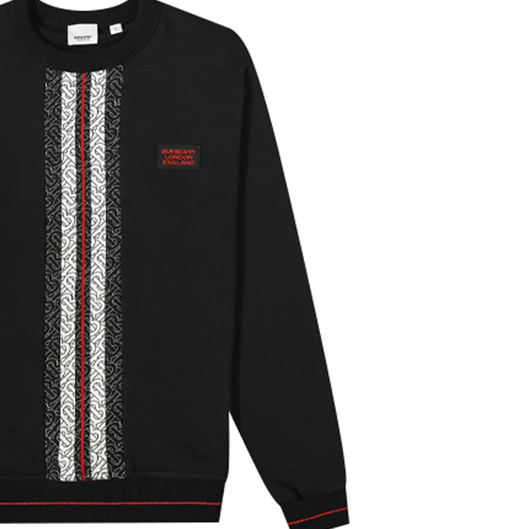 Burberry SS20 Black Sweatshirt with Striped Logo Print 80269391 圖 6
