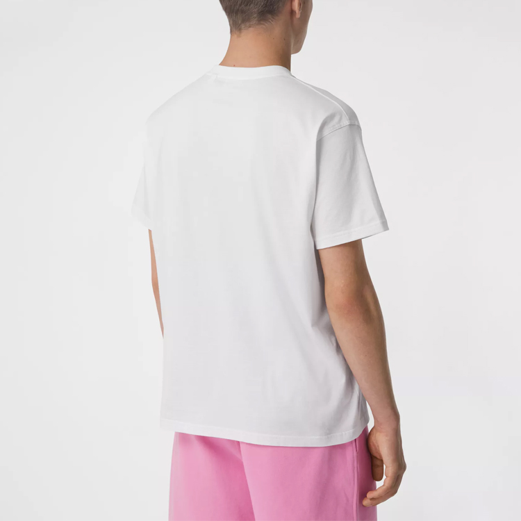 Burberry SS21 Badge Print Loose Fit Crewneck T-Shirt White Men’s Tee. 80427231 圖 5