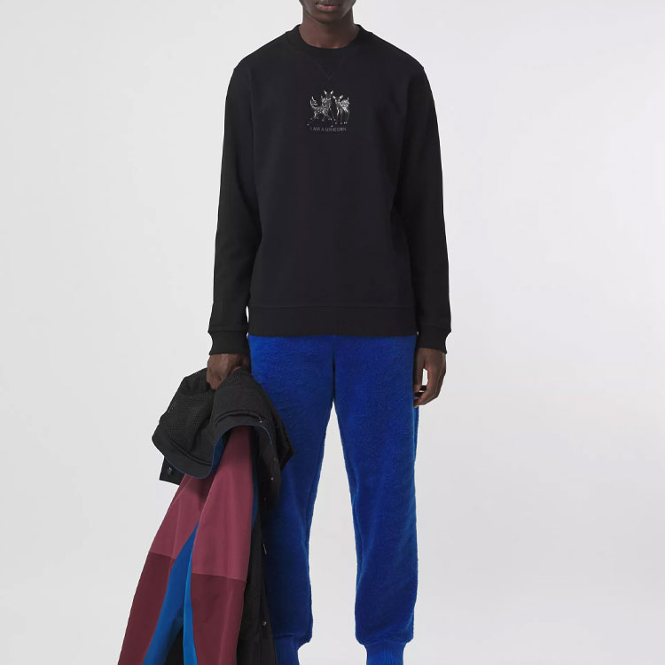 Lookbook Burberry SS21 黑色圓領印花長袖套頭衫 80426891