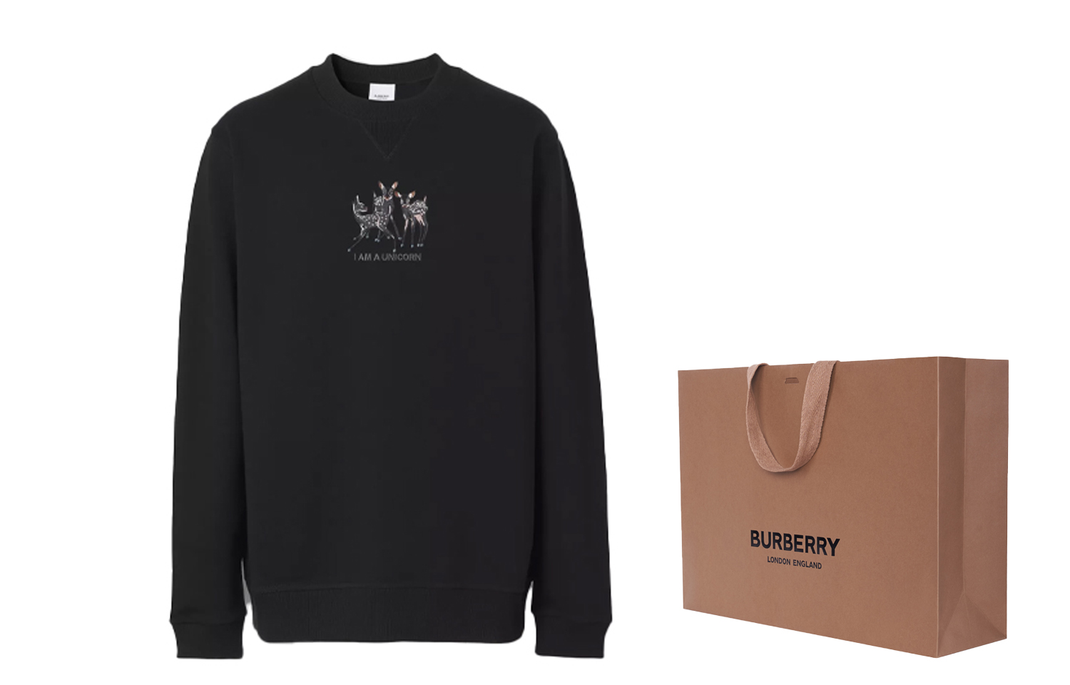 Details for Burberry SS21 黑色圓領印花長袖套頭衫 80426891