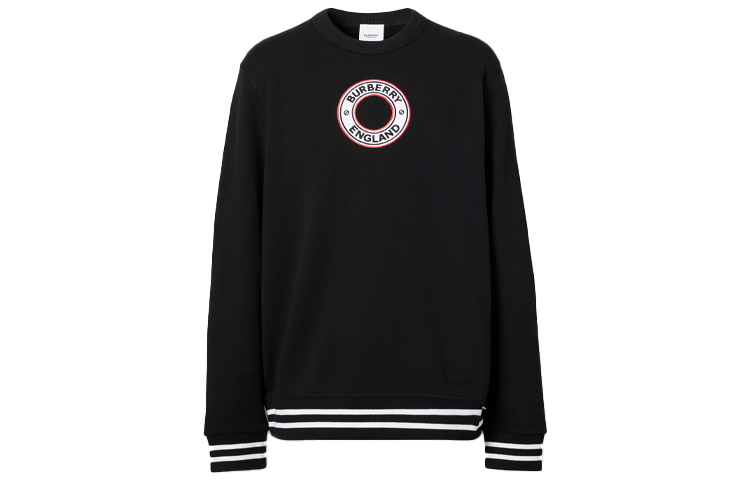 Burberry SS21 Black Logo Stripe Knit Crewneck Sweatshirt 80379821 圖 2