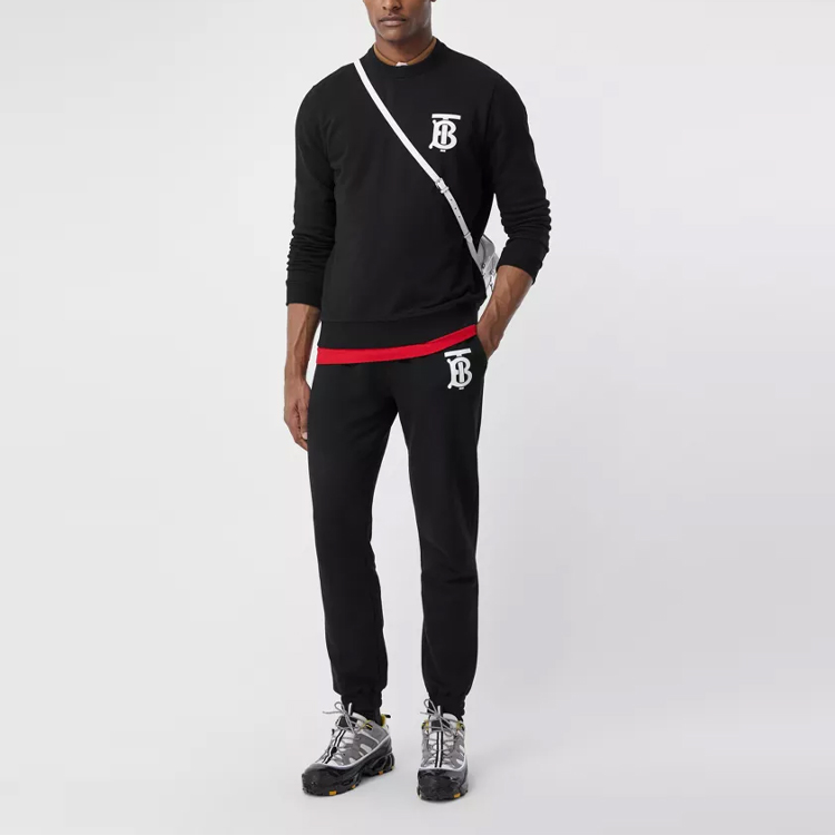 Burberry SS21 Black Logo Stripe Knit Crewneck Sweatshirt 80379821 圖 4