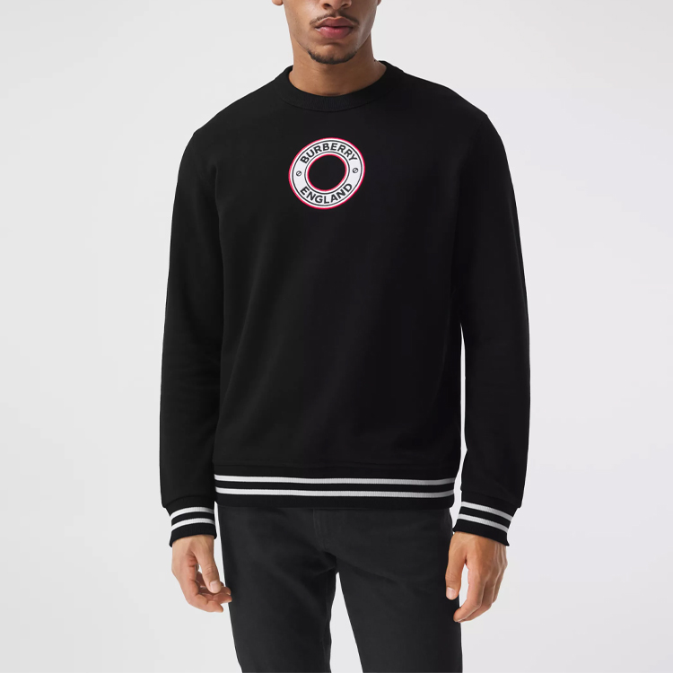 Burberry SS21 Black Logo Stripe Knit Crewneck Sweatshirt 80379821 圖 5