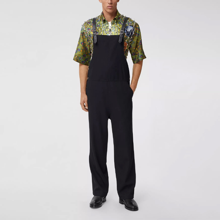 Purchase Burberry SS21 Black Loose-Fit Straight-Leg Overalls 45682701