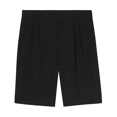 Burberry SS21 Black Wool Tailored Shorts with Back Pocket Logo. 80388531