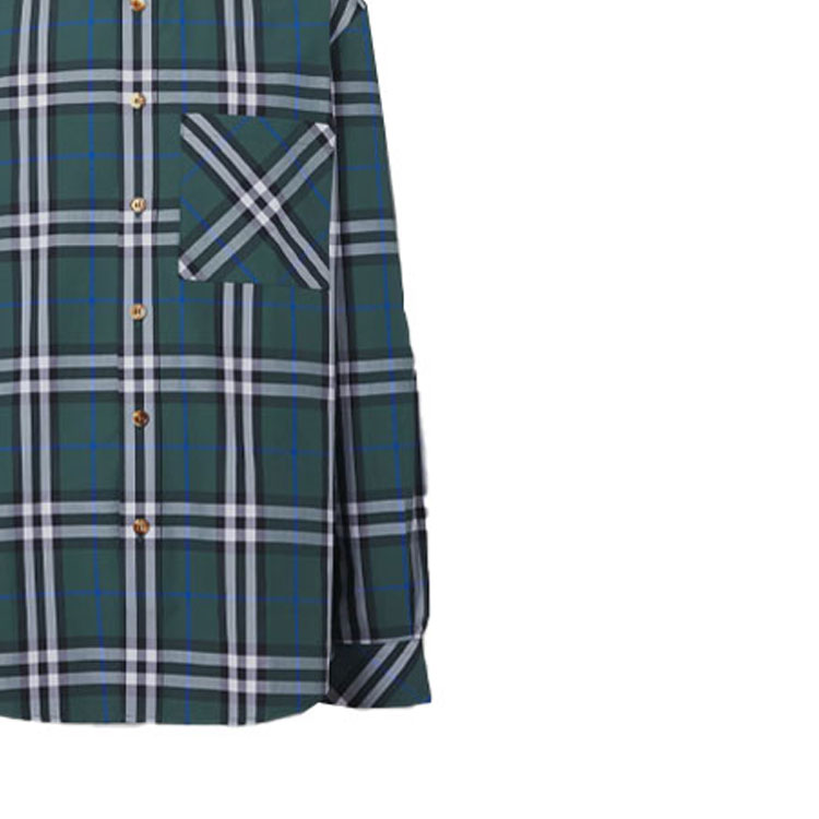 Burberry SS21 Check Cotton Poplin Shirt Forest Green . 80415231 圖 7